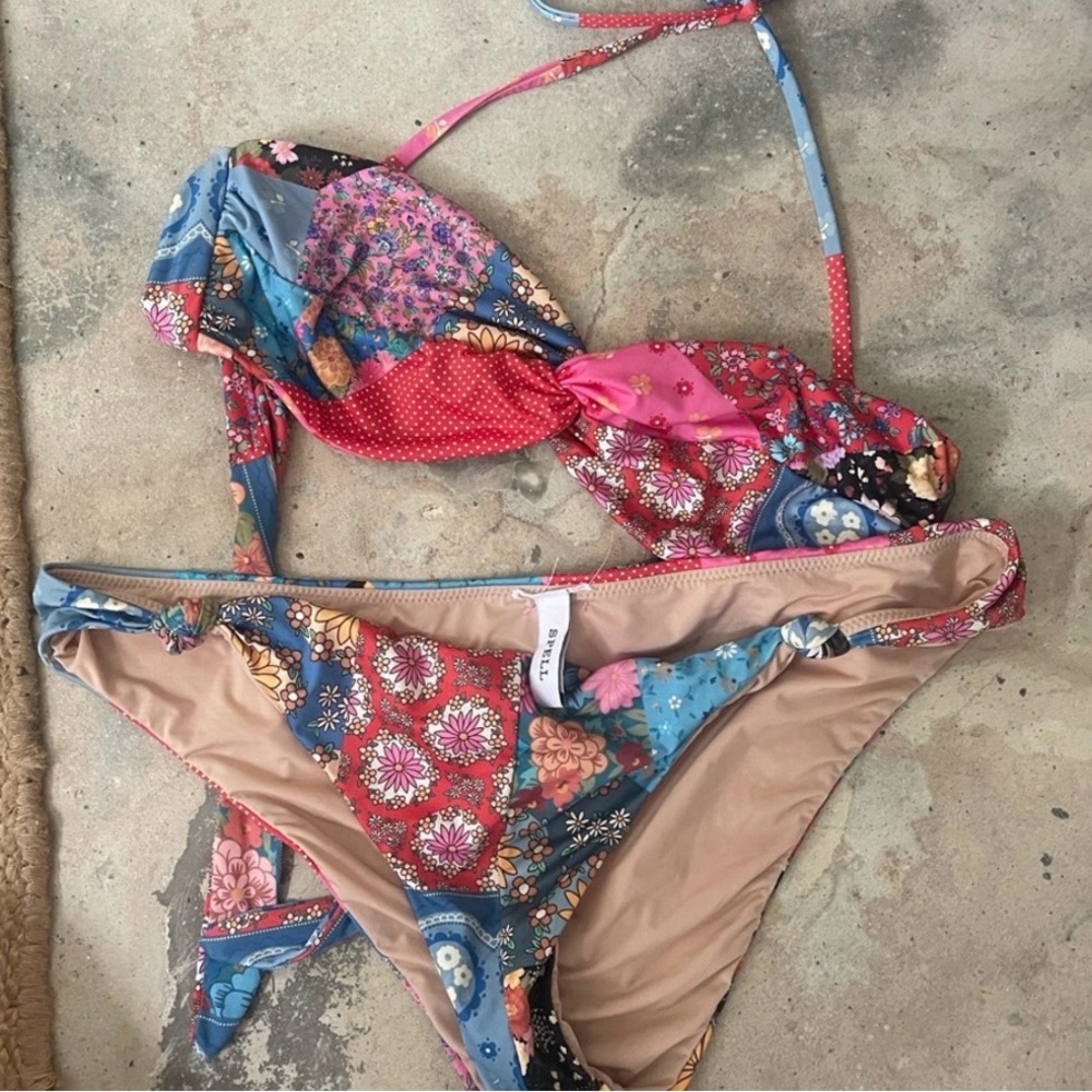 Spell Gypsy Cha Cha - Multicolor Patchwork Bikini… - image 2